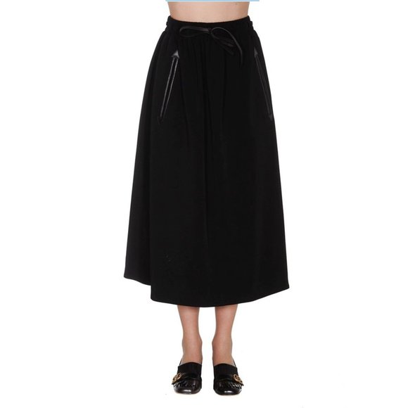Gucci Dresses & Skirts - Gucci Midi Skirt Black With Leather Details